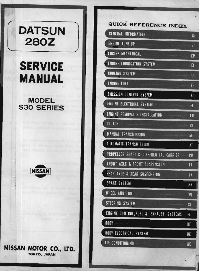 Datsun – 280Z – 1978 – Service Manual