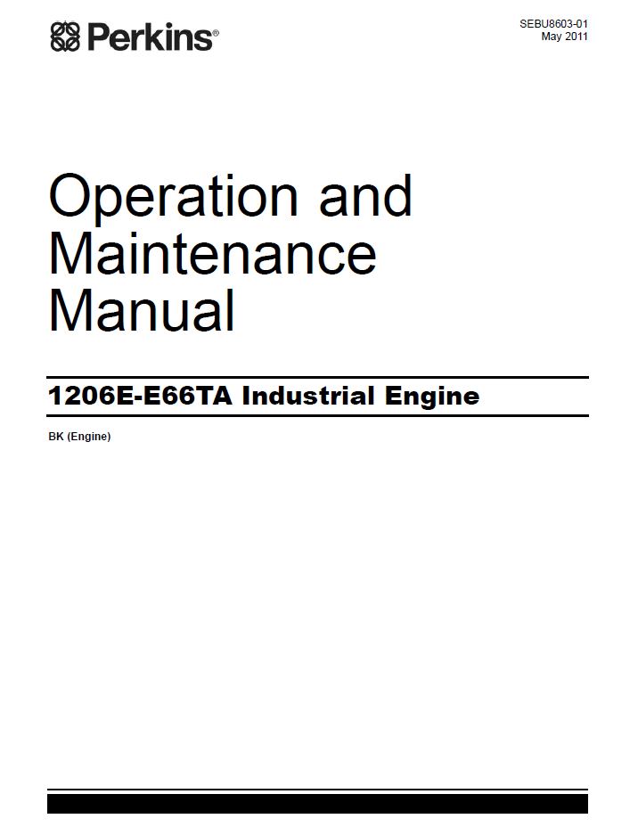 Perkins – 1206E-E66TA Industrial Engine – Operation & Maintenance Manual – SEBU8603-01