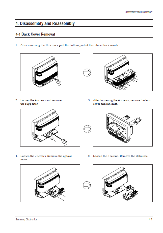 Samsung – SP403JHPX/UMG – LCD Projection TV – Service Manual