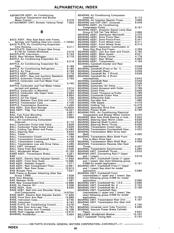 General Motors – Chevrolet All Groups from 1946 to 1976 – Chassis and Body Parts Catalog