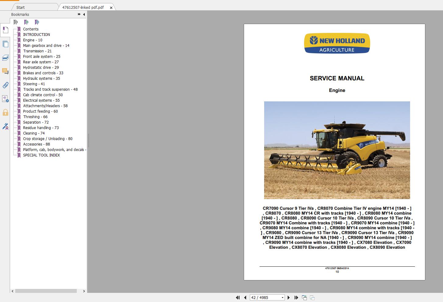 New Holland – Agriculture Equipment – Service Manuals – Update [11.2018]