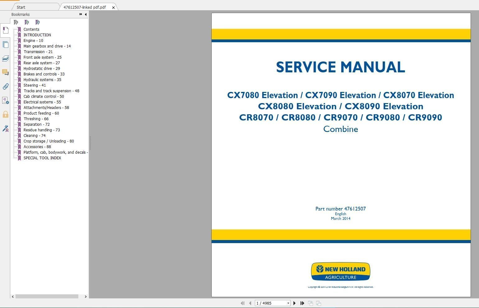 New Holland – Agriculture Equipment – Service Manuals – Update [11.2018]