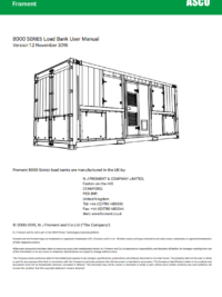 ASCO – FROMENT – 8000 SERIES Load Banks – User Manual