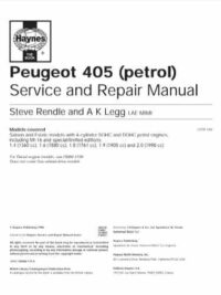 Peugeot 405- Service & Repair Manual