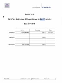 IVECO – EM WP 2.2 Bodybuilder – Euro VI Vehicles – 2015 Update – CANopen Manual