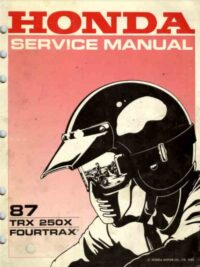 Honda Fourtrax Trx250x 1987-1988 Service & Repair Manual