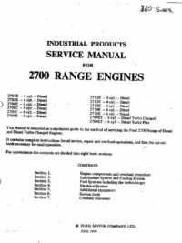 Ford 2700 Range Diesel Engine (Onan DEH) Workshop Manual (Jun1979)