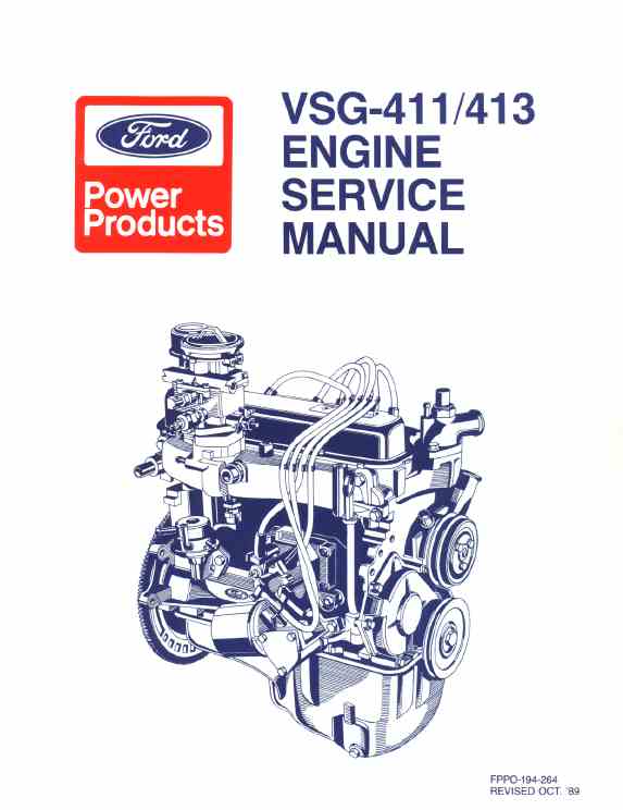 194-264 Ford VSG411 VSG413 Engine Service manual (Oct1989)