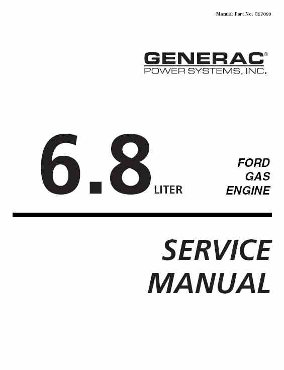 194-323 Ford WSG1068 6.8L Industrial Engine Service manual (Generac OE7083) (02-2002)