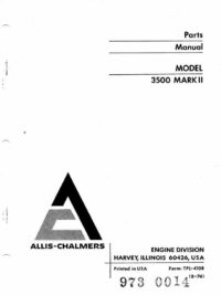 ALLIS-CHALMERS 3500 MK2 Engine Parts manual