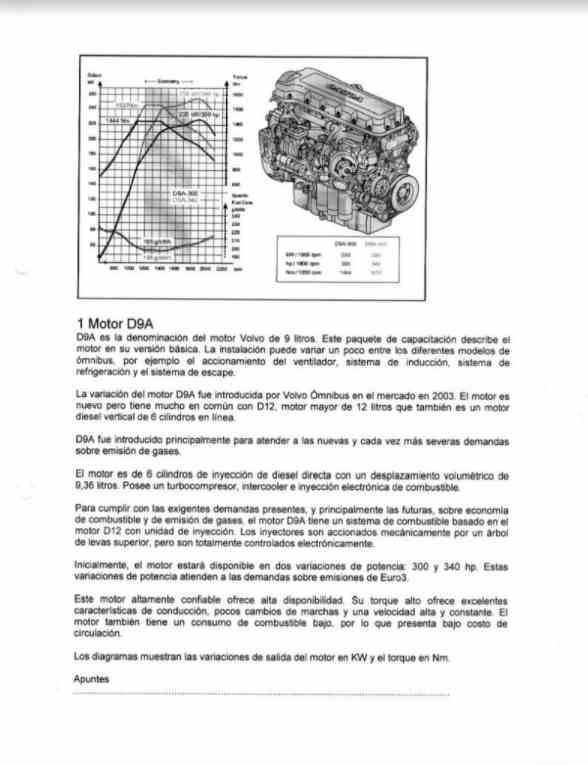 Volvo Engine – D9A – 2003 – Spanish – Operation Manual