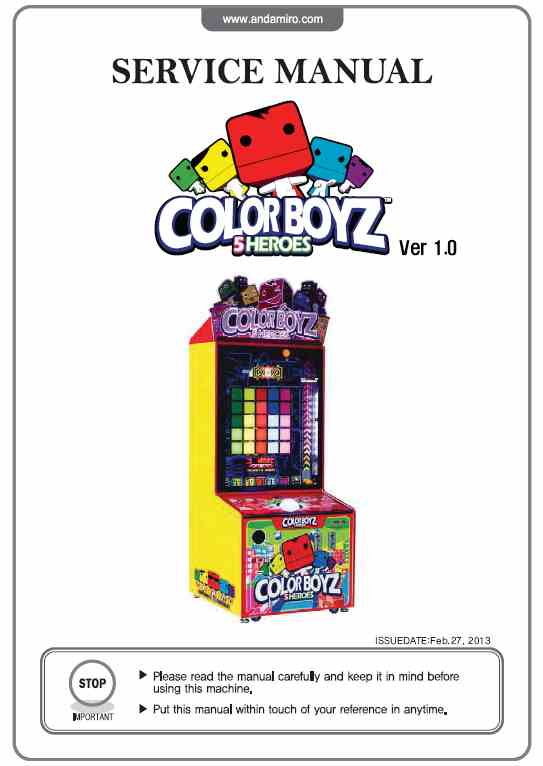 Color Boyz 5 Heros – Andamiro USA – Service Manual