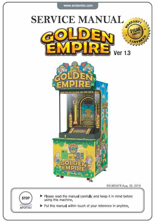 Golden Empire – Andamiro USA – Service Manual