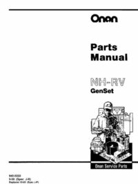 940-0222 Onan NH (spec J-R) RV Genset Parts manual (09-1990)