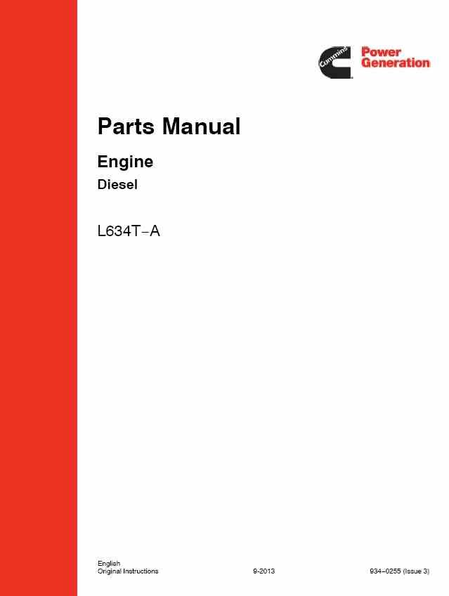 934-0255 Onan L634T-A Diesel Engine Parts manual (09-2013)