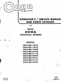 927-1103 Onan CCKA (spec G-J) Industrial Engines Operator’s Parts Service manual (12-1979)