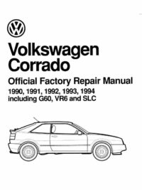 Volkswagen – Corrado – 1990 – 1994 – G60 VR6 SLC – Factory Repair Manual