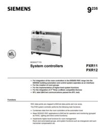 Siemens System Controller 9325 PXR11 PXR12