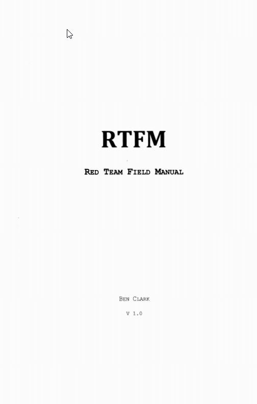 RTFM – Red Team Field Manual