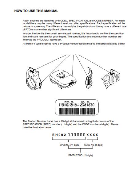 Robin Industrial Engines – R1100 Generator – Parts Manual