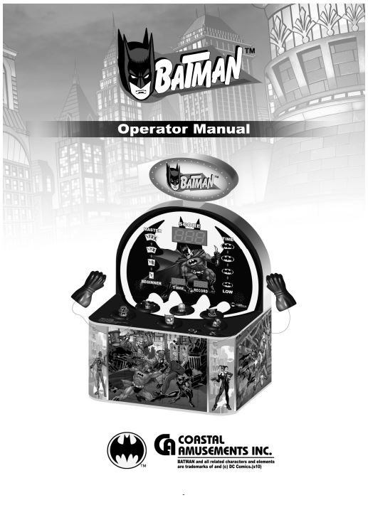 Batman – Operators Manual – Coastal Amusements