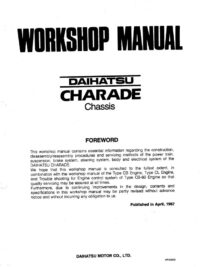 Daihatsu Charade Workshop Manual