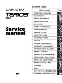 Daihatsu – Terios – J100 Service Manual