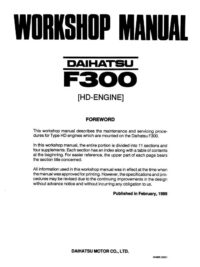 Daihatsu – Feroza – F300 – HD Engine -Workshop Manual