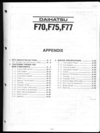 Daihatsu Rocky F70 F75 F77 Diesel Workshop Manual