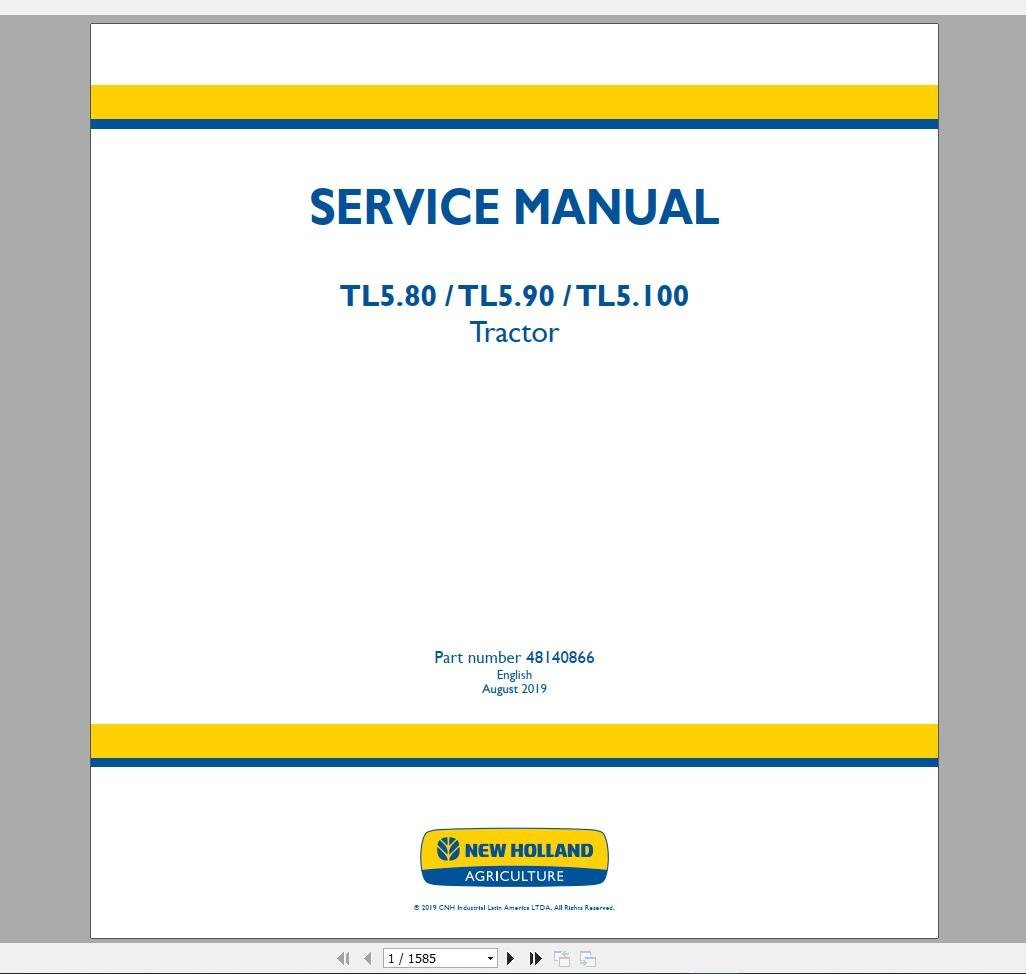 New Holland AG Agricultural Service Manual Updated [11.2020]