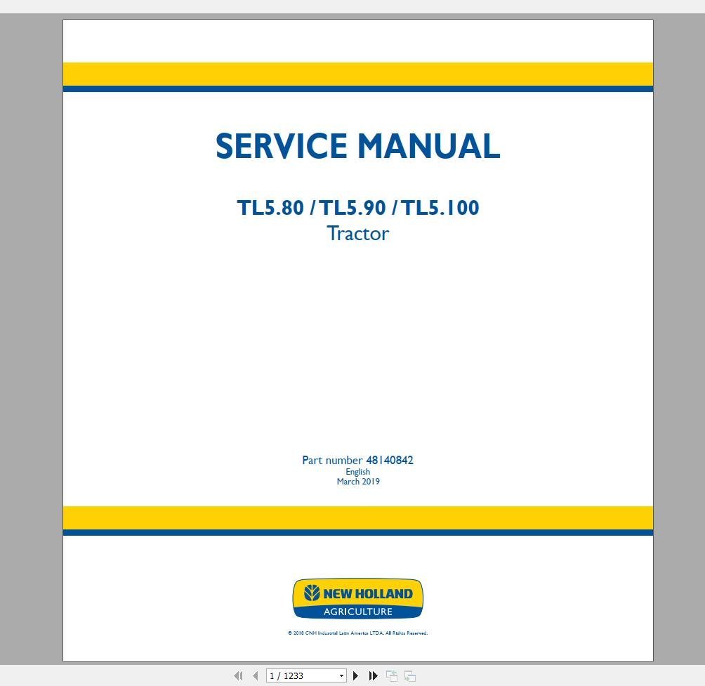 New Holland AG Agricultural Service Manual Updated [11.2020]