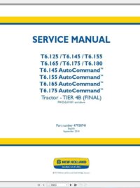 New Holland AG Agricultural Service Manual Updated [11.2020]