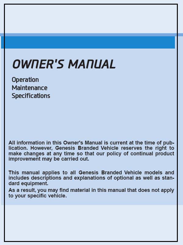 Genesis-2021-G80-Owners Manual