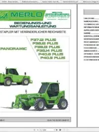 Merlo Panoramic P40.8 – P40.9 – P35.13 – P38.12 – P38.13 – P38.14 Service Manual, Mechanic Manual, Hydraulic & Electrical Diagram DE